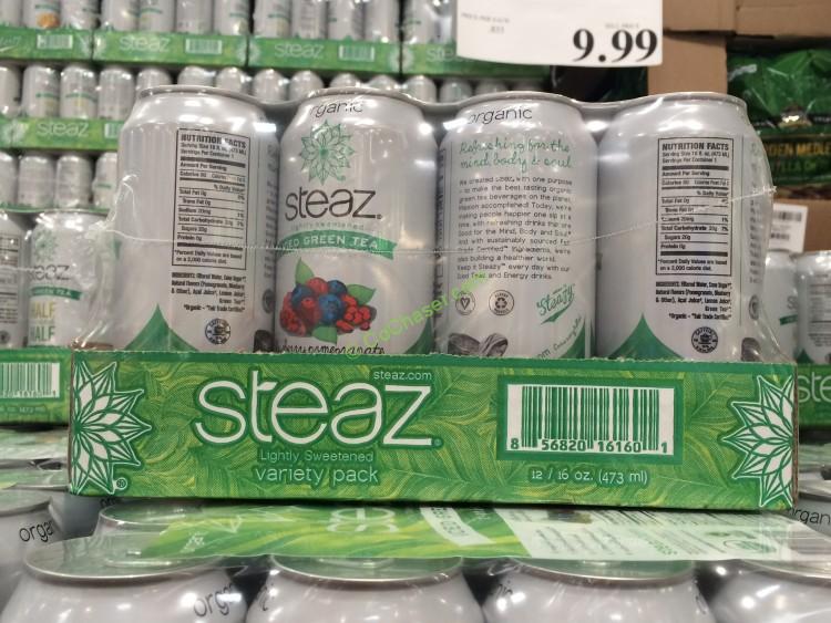 Steaz Organic Tea Variety 12/16 Ounce Cans