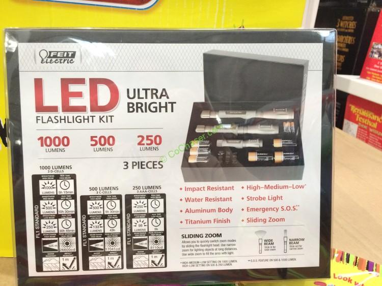 Costco917951FeitLEDFlashlightKit1000Lumenback CostcoChaser