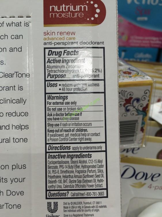 Costco938780DoveAdvancedCareDeodorantchart CostcoChaser