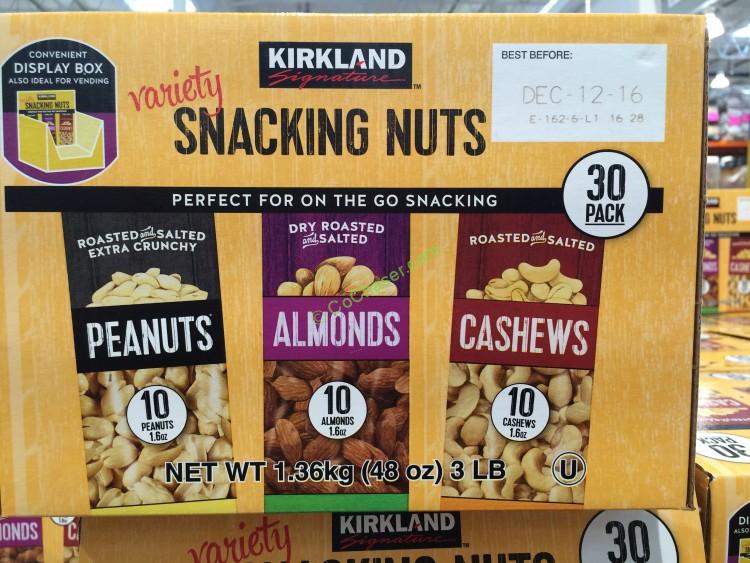 Kirkland Signature Snacking Nuts Variety 30 Count Box CostcoChaser