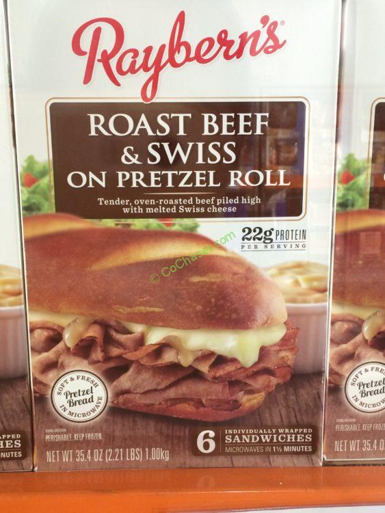 Raybern Foods Roast Beef & Swiss 6 Sandwiches