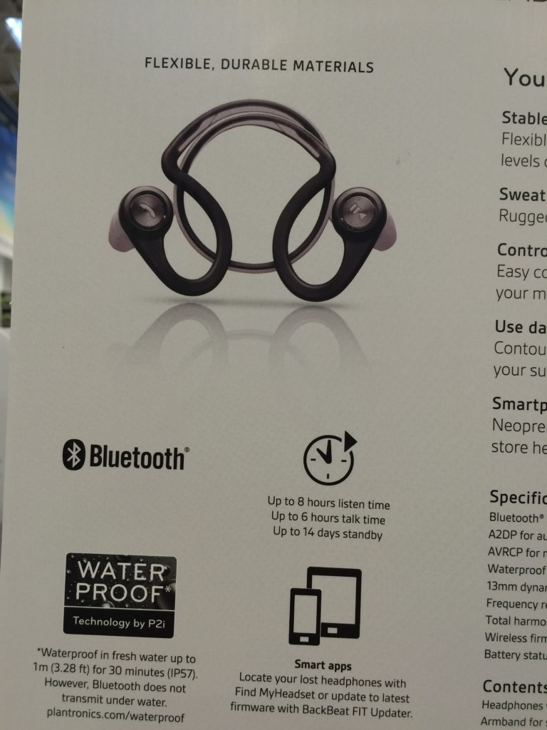 Costco1040444PlantronicsBackBeatFitBluetoothSportHeadphones