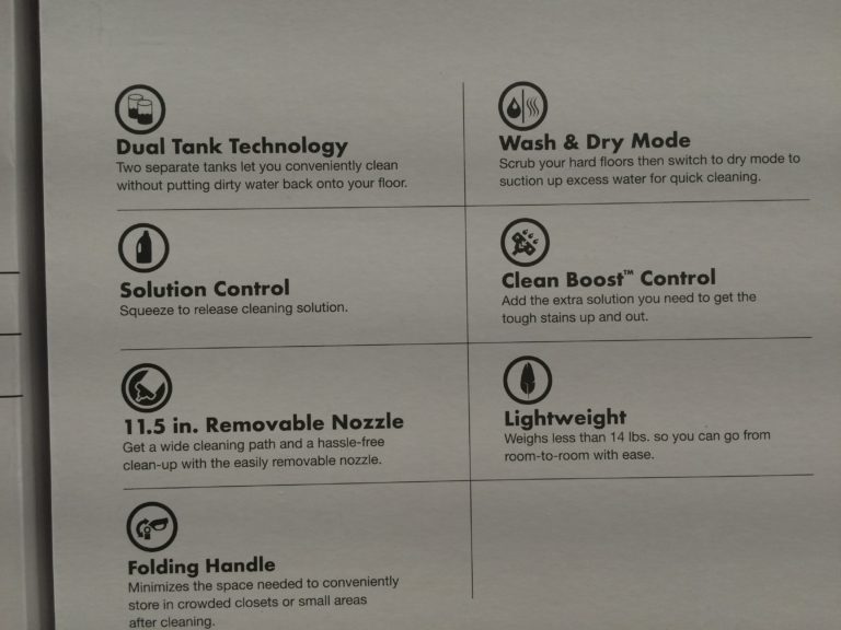 Costco1054777HooverFloormate DeluxeHardFloorCleanerspec1