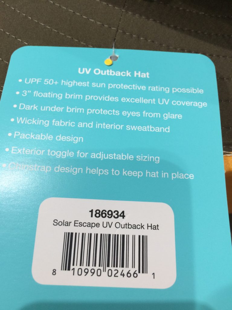 Costco186934SolarEscapesUV ProtectionOutbackHatbar CostcoChaser