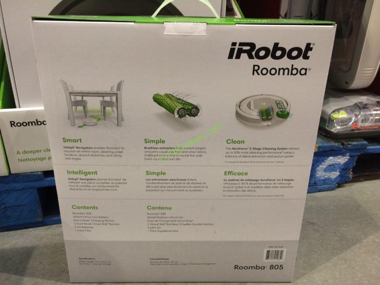 Costco1877550IrobotRoomba805VacuumCleaningRobotback CostcoChaser