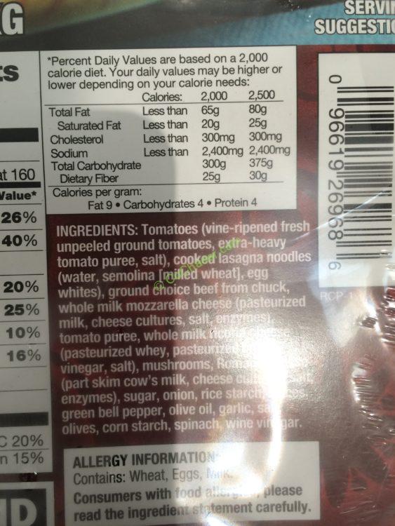 Kirkland Signature Beef Lasagna 6 Pound Tray CostcoChaser