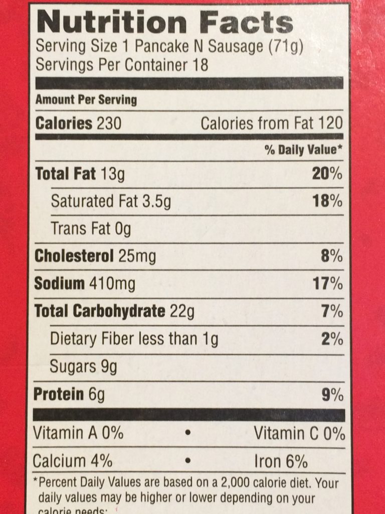 Costco28439JimmyDeanPancakeandSausagechart CostcoChaser
