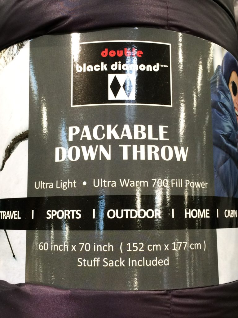Double Black Diamond Packable Down Throw 60” x 70” CostcoChaser