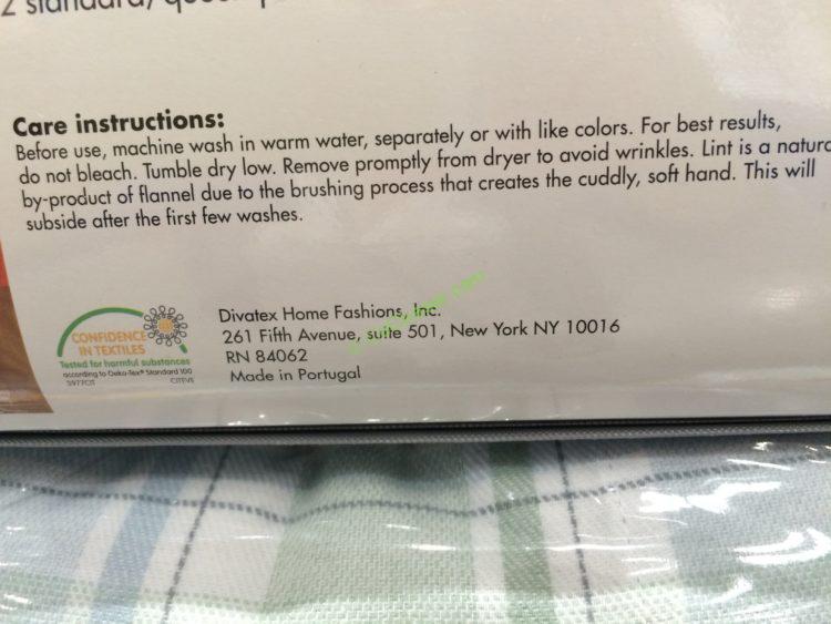 Costco-676002-Flannel-Full-Sheet-Set-tag-care