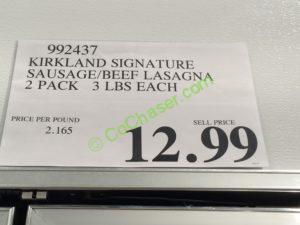 Costco-992437-Kirkland-Signature-Sausage-Beef-Lasagna-tag