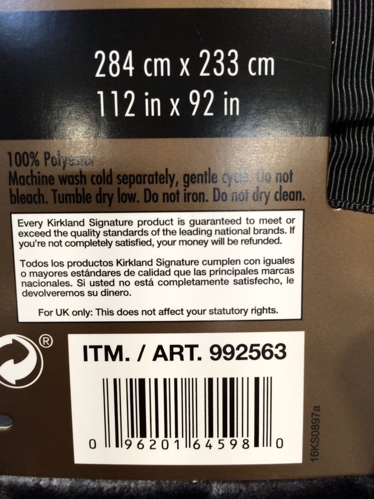 Costco992563KirklandSignatureBlanket Kingbar CostcoChaser