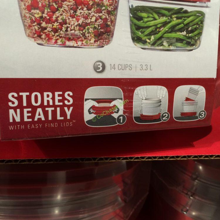 rubbermaid 6pc set 14c premier with easy find lids