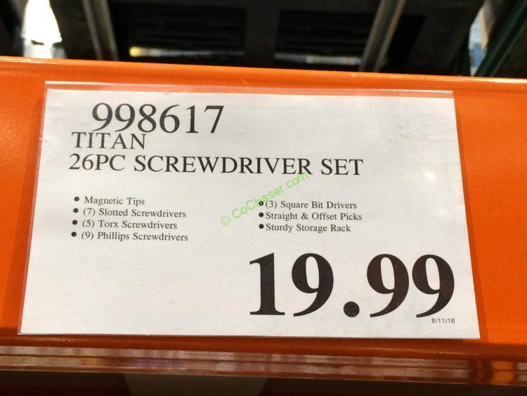 Titan 26PC Screwdriver Set , Model 17203 CostcoChaser