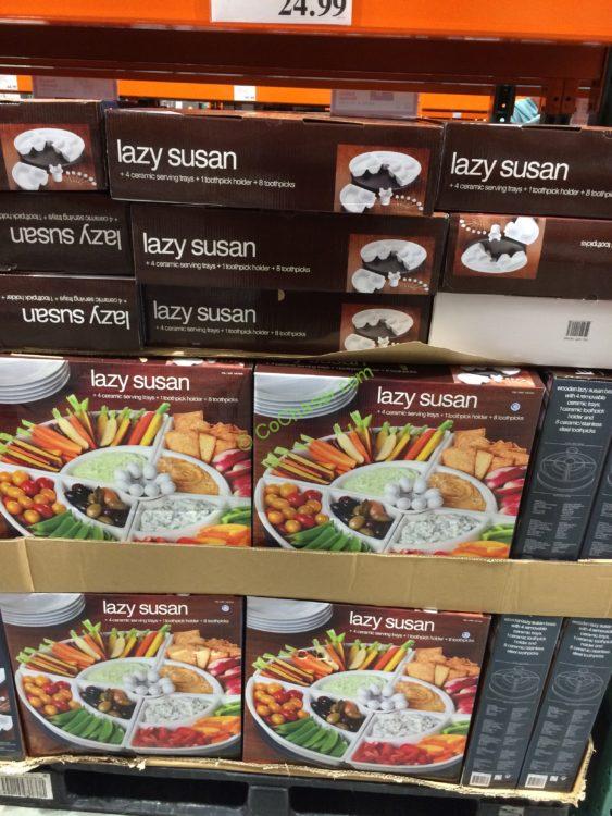 Costco-1051645-Certified-Lazy-Susan-with-wood-base-stoneware-bowls-all