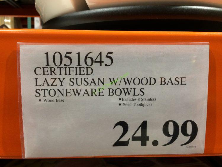 Costco-1051645-Certified-Lazy-Susan-with-wood-base-stoneware-bowls-tag