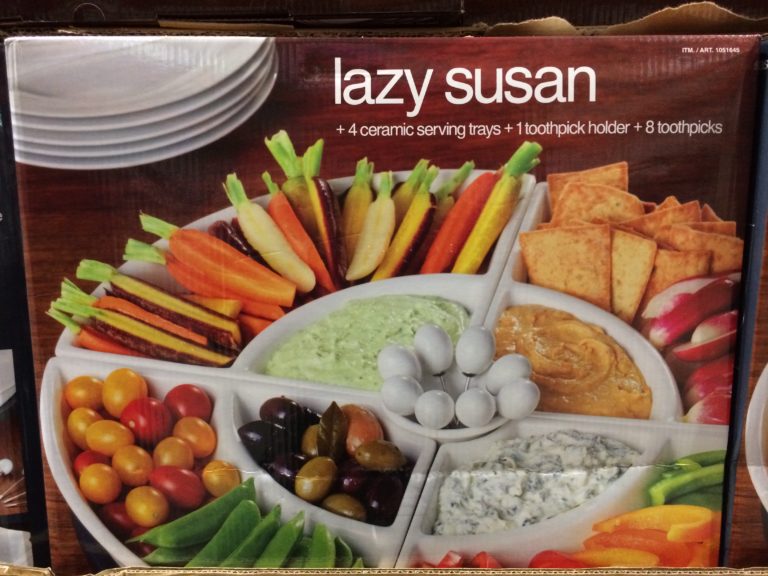 Certified Lazy Susan with Wood Base Stoneware Bowls CostcoChaser