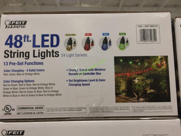 Feit Electric 48ft Led String Light Set, Outdoor Color Changing Led String Lights Costco