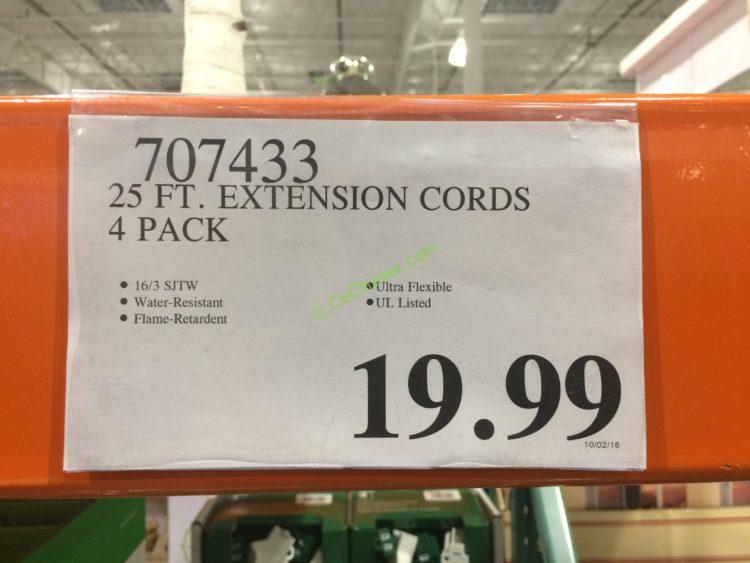 Costco707433Prime25FTExtensionCords4Packtag CostcoChaser