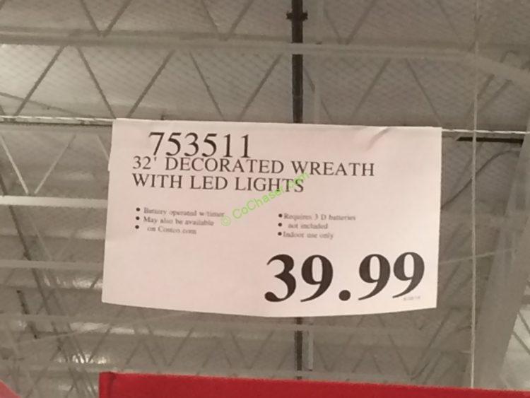 Decorated 32′ Wreath with LED Lights CostcoChaser