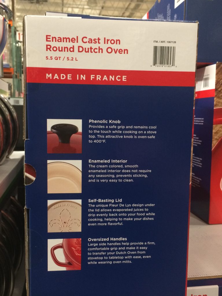 Costco1067128FontignacCastIron5.5QTDutchOvenback CostcoChaser