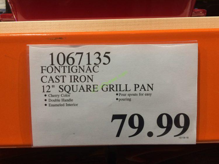 Fontignac Cast Iron 12” Square Grill Pan CostcoChaser