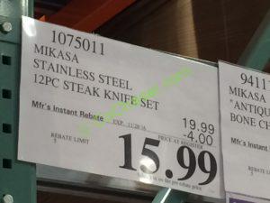 Costco-1075011-Mikasa-Stainless-Steel-12P-Steak-Knife-Set-tag