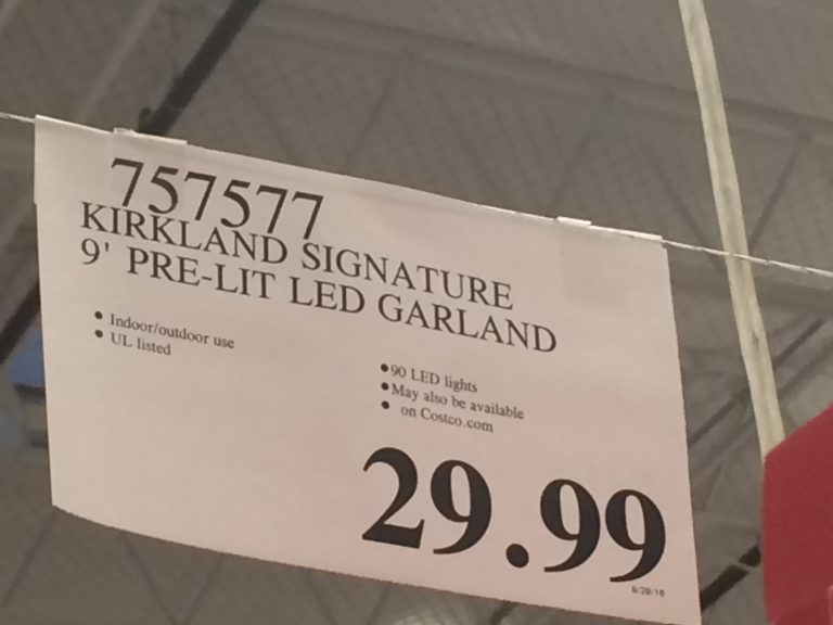 Kirkland Signature 9′ PreLit LED Garland CostcoChaser