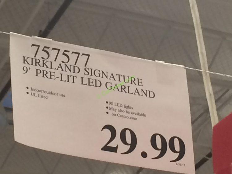 Costco-757577-Kirkland-Signature-9-Pre-Lit-LED-Garland-tag