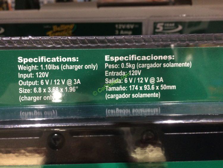 Costco-996821-Battery-Tender-3-AMP-Battery-Charge-Maintaine-spec