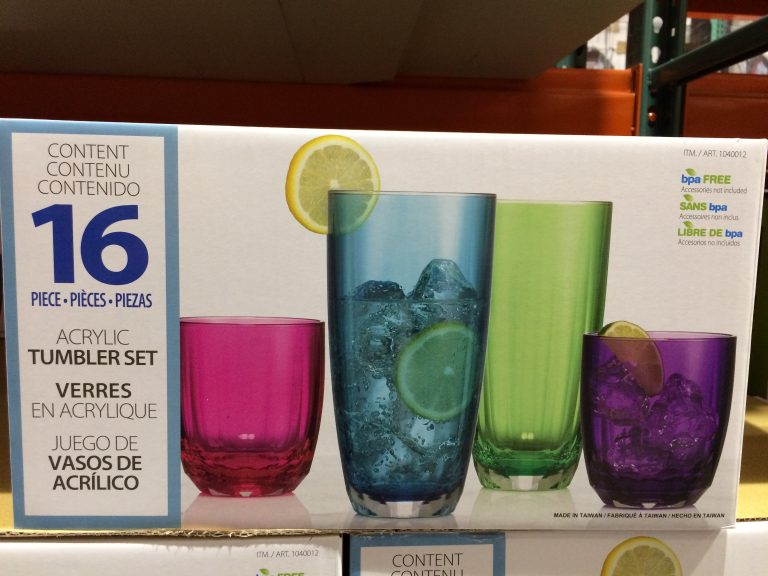 Fluted Acrylic 16PC Drinkware Set CostcoChaser