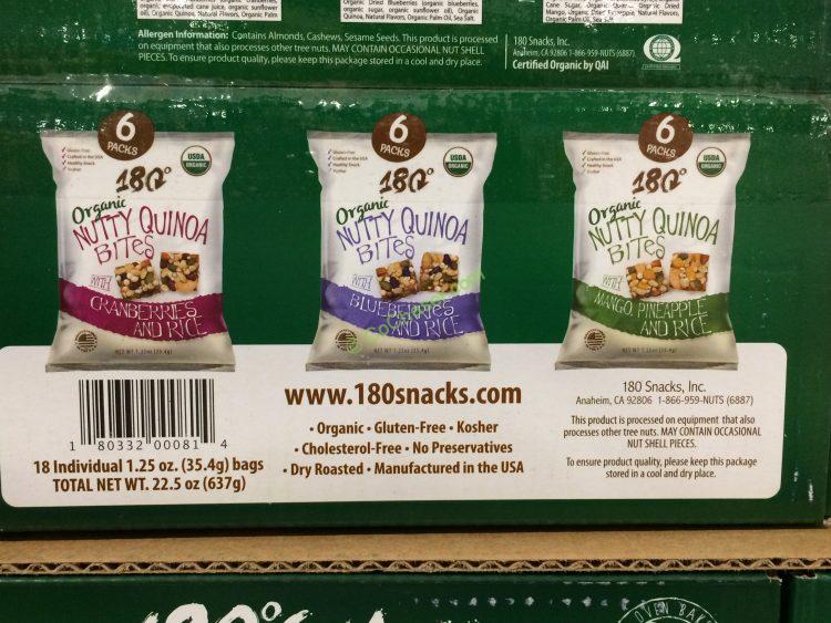 180 Snacks Organic Quinoa Bites 18 Count Box CostcoChaser
