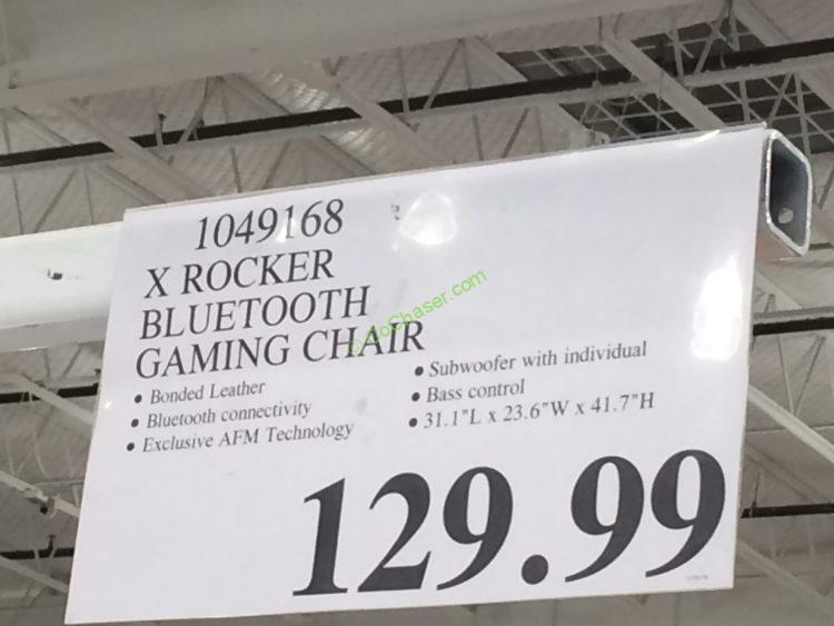 Costco 1049168 X Rocker Bluetooth Pedestal Gaming Chair Tag