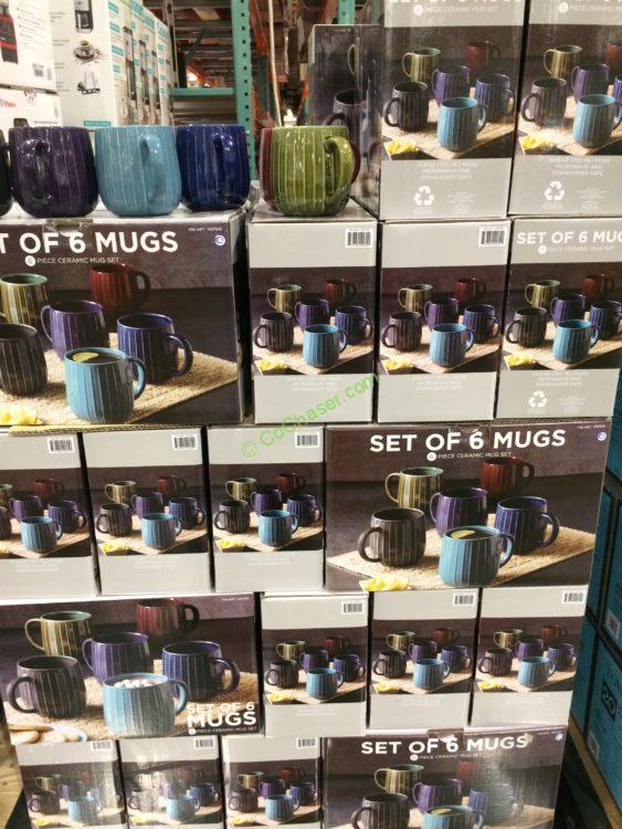 Costco10575466PCRibbedStonewareMugSetall CostcoChaser