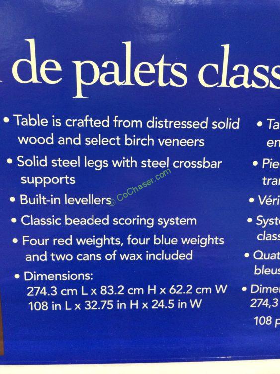 Costco1063756VintageShuffleboardTablespec CostcoChaser