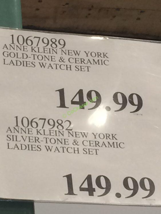 Costco-1067989-Anne-Klein-New-York-Gold-Tone-Ceramic-Ladies-Watch-Set-tag