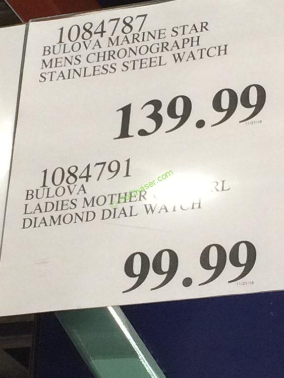 Bulova Stainless Steel Diamond Dial Women’s Watch, Model 96P175