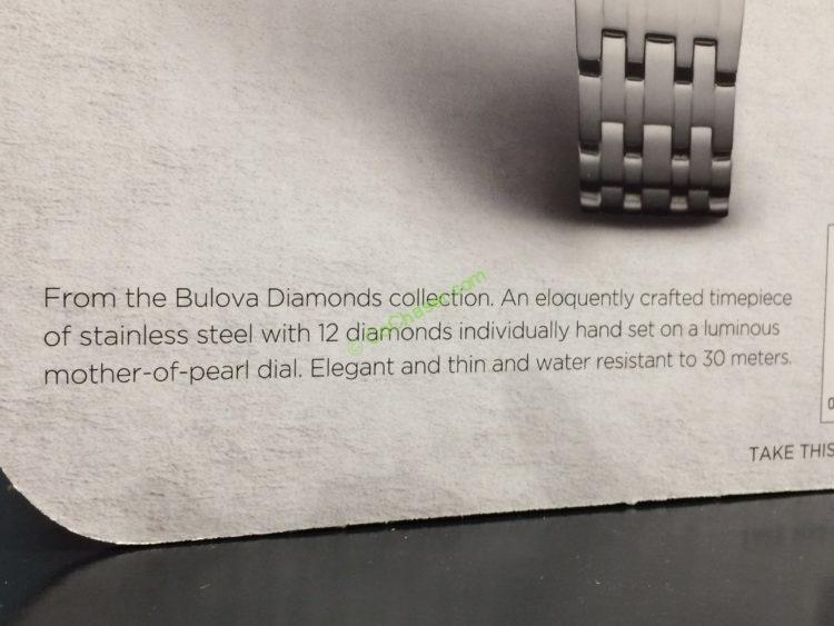 Costco-1084791-Bulova-Stainless-Steel-Diamond-Dial-Womens-Watch-spec