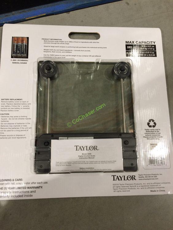 Costco1087014TaylorPrecisionFoodScaleback CostcoChaser