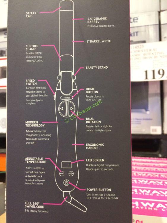 Costco1114523BeachwaverS1CeramicRotatingCurlingIronBundlesize