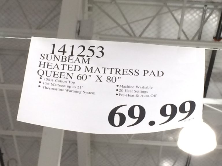 Sunbeam Premium Quilted Heated Mattress Pad, Queen or King CostcoChaser