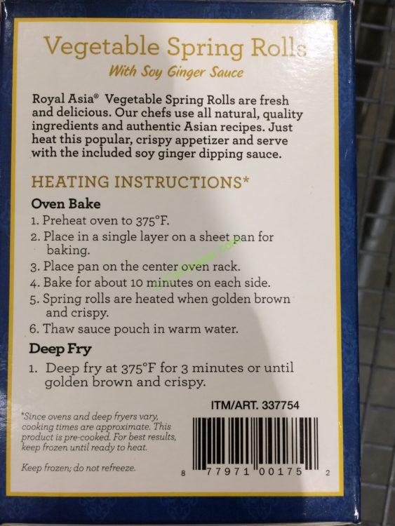 Royal Asia Vegetable Spring Rolls 50 Count Box CostcoChaser
