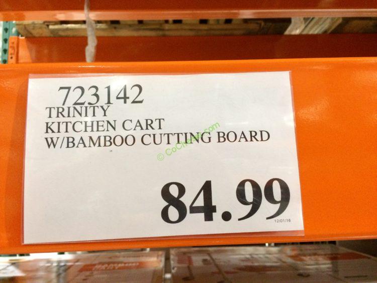 Trinity Kitchen Cart with Bamboo Cutting Board CostcoChaser