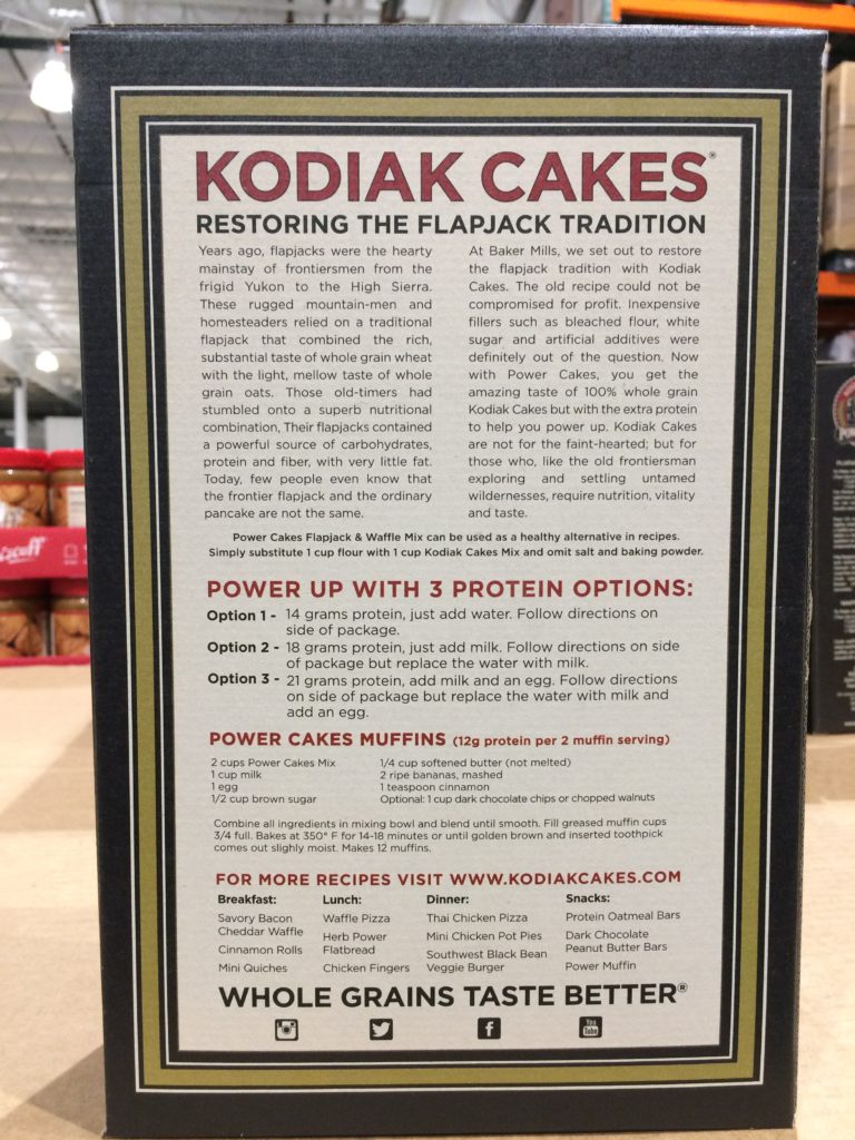 Costco834603KodiakPowerCakesFlapjackWaffleMixback CostcoChaser