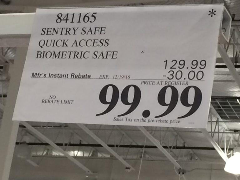 Costco841165SentrySafeQuickAccessBiometricSafetag CostcoChaser