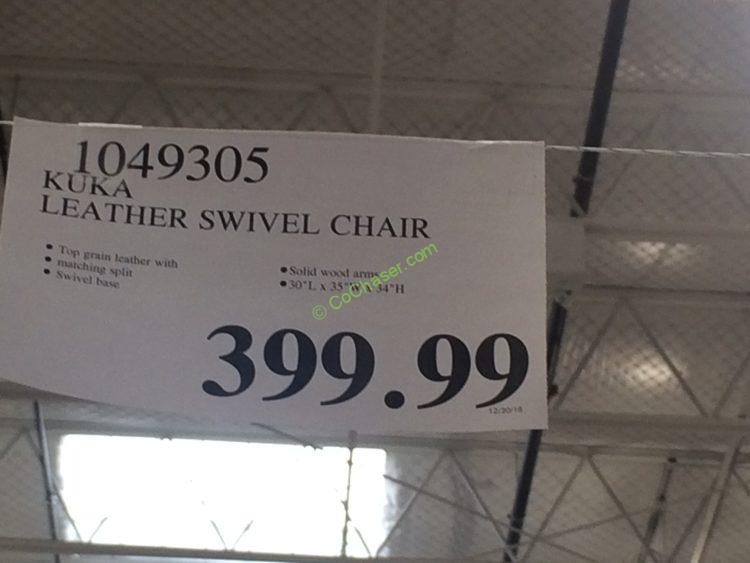 Costco-1049305-KUKA-Leather-Swivel-Chair-tag