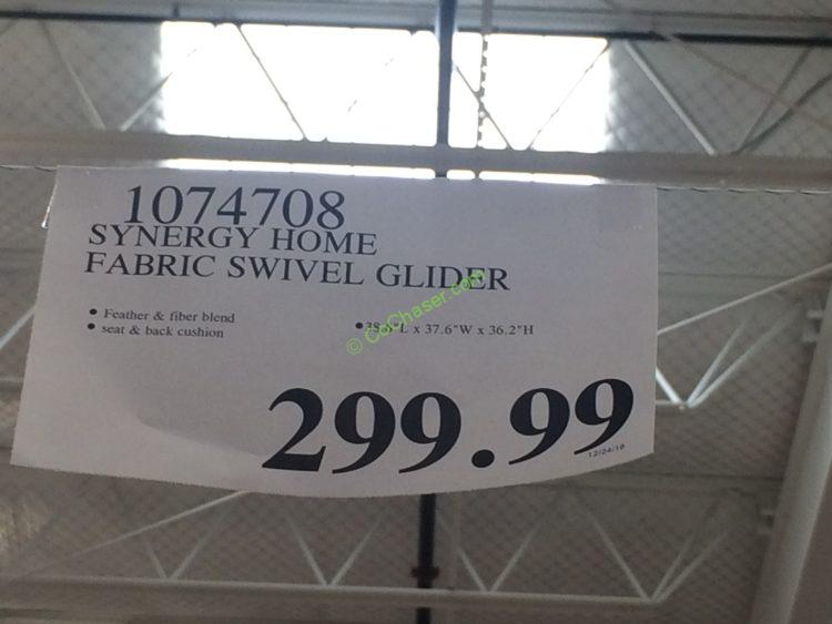 Costco-1074708- Synergy-Home-Fabric-Swivel-Glider-tag