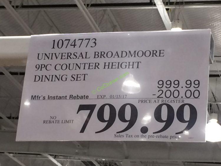 Costco-1074773-Universal Broadmoore-9PC-Counter-Height-Dining-Set-tag