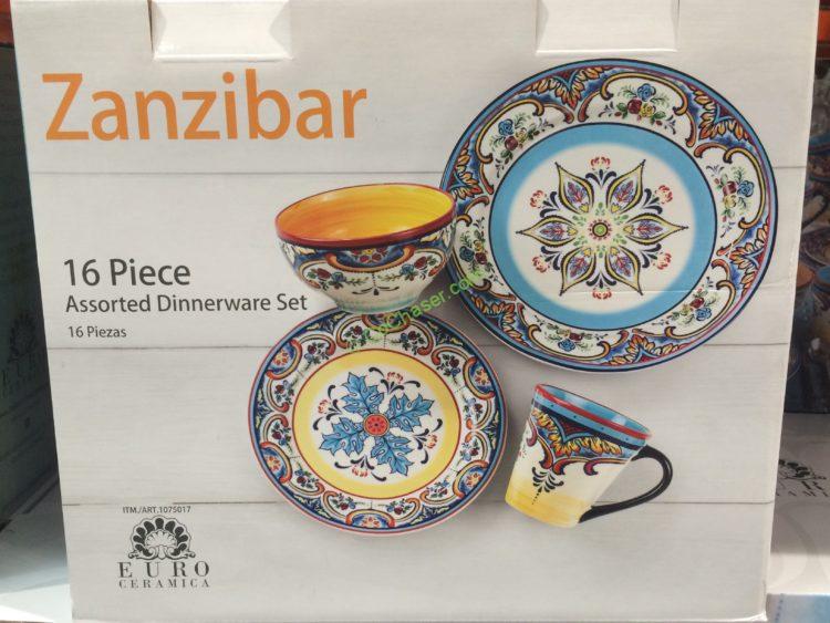 Costco1075017EUROCeramica ZANZIBAR16PCDinnerwareSetback