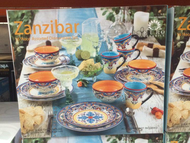 EURO Ceramica “ZANZIBAR” 16PC Dinnerware Set