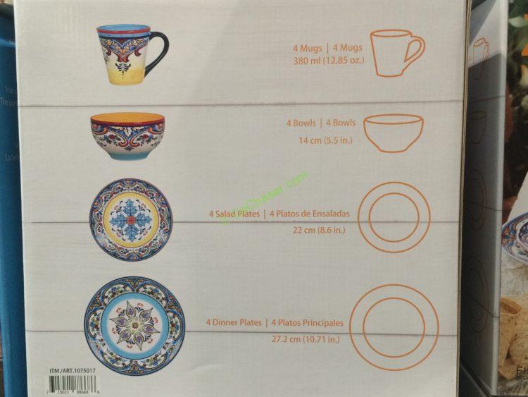 Costco1075017EUROCeramica ZANZIBAR16PCDinnerwareSetitem
